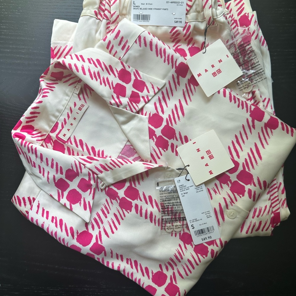 Marni x Uniqlo Silky Satin shirt and pants